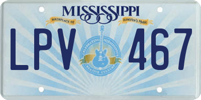 MS license plate LPV467