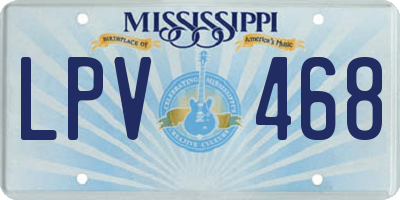 MS license plate LPV468