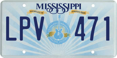 MS license plate LPV471