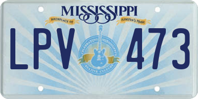 MS license plate LPV473