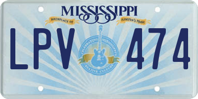 MS license plate LPV474