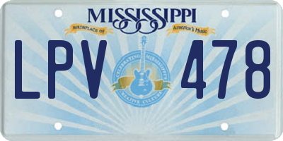 MS license plate LPV478