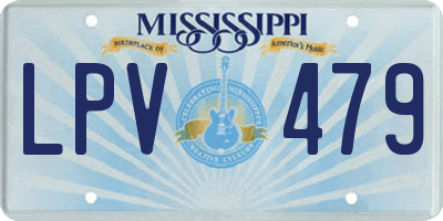 MS license plate LPV479