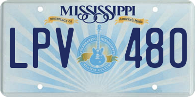 MS license plate LPV480