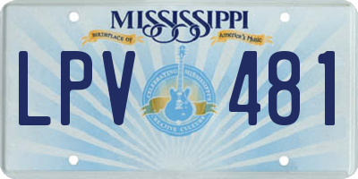 MS license plate LPV481