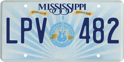 MS license plate LPV482