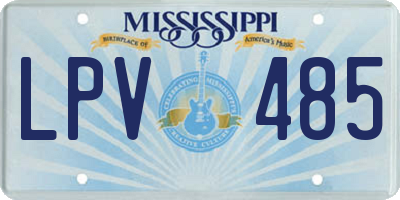 MS license plate LPV485