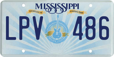 MS license plate LPV486