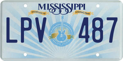 MS license plate LPV487