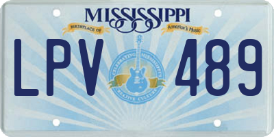 MS license plate LPV489