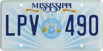 MS license plate LPV490