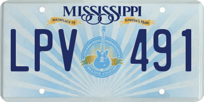 MS license plate LPV491