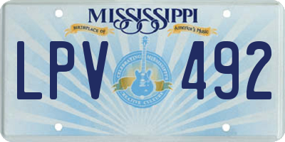 MS license plate LPV492