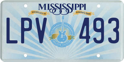 MS license plate LPV493