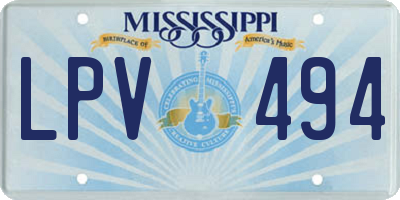 MS license plate LPV494