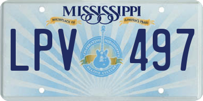 MS license plate LPV497