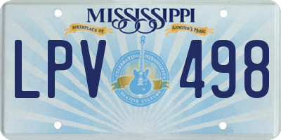 MS license plate LPV498