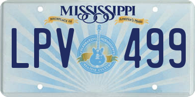 MS license plate LPV499