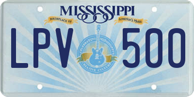 MS license plate LPV500
