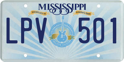 MS license plate LPV501