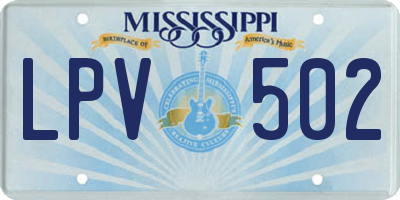 MS license plate LPV502