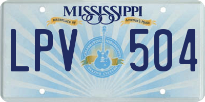MS license plate LPV504