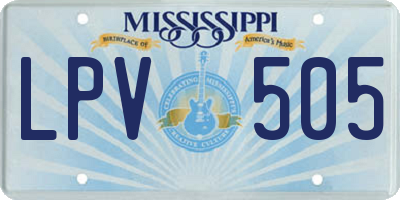 MS license plate LPV505