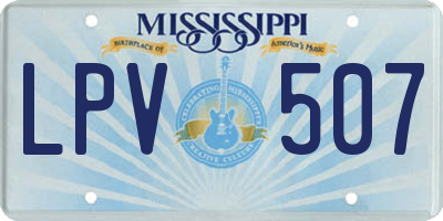 MS license plate LPV507