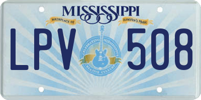 MS license plate LPV508