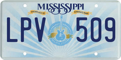 MS license plate LPV509
