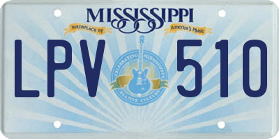 MS license plate LPV510