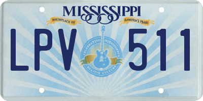 MS license plate LPV511
