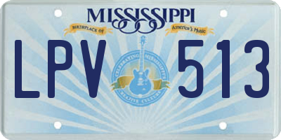 MS license plate LPV513