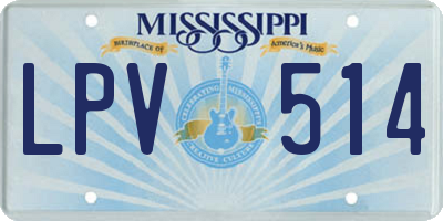 MS license plate LPV514