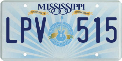 MS license plate LPV515
