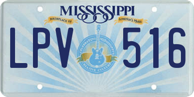 MS license plate LPV516
