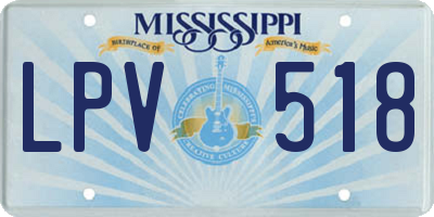 MS license plate LPV518
