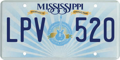 MS license plate LPV520