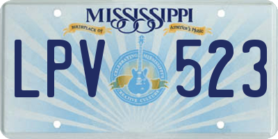 MS license plate LPV523