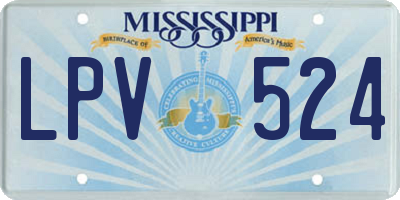 MS license plate LPV524