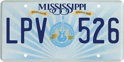 MS license plate LPV526