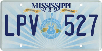 MS license plate LPV527
