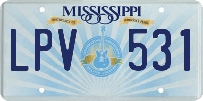 MS license plate LPV531