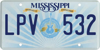MS license plate LPV532