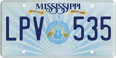 MS license plate LPV535