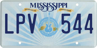MS license plate LPV544