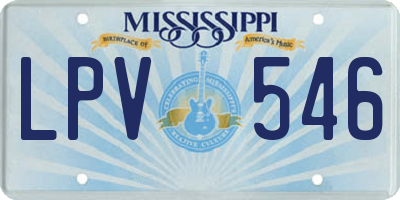 MS license plate LPV546