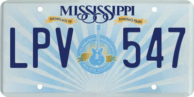 MS license plate LPV547