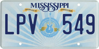 MS license plate LPV549