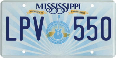 MS license plate LPV550